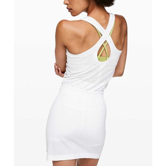 Lululemon Flex On Court Dress Sizes 12 White Tennis - Picture 2 of 9